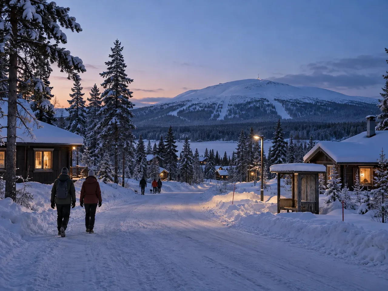 Illustrative image inspired by Ylläs and Äkäslompolo in winter.