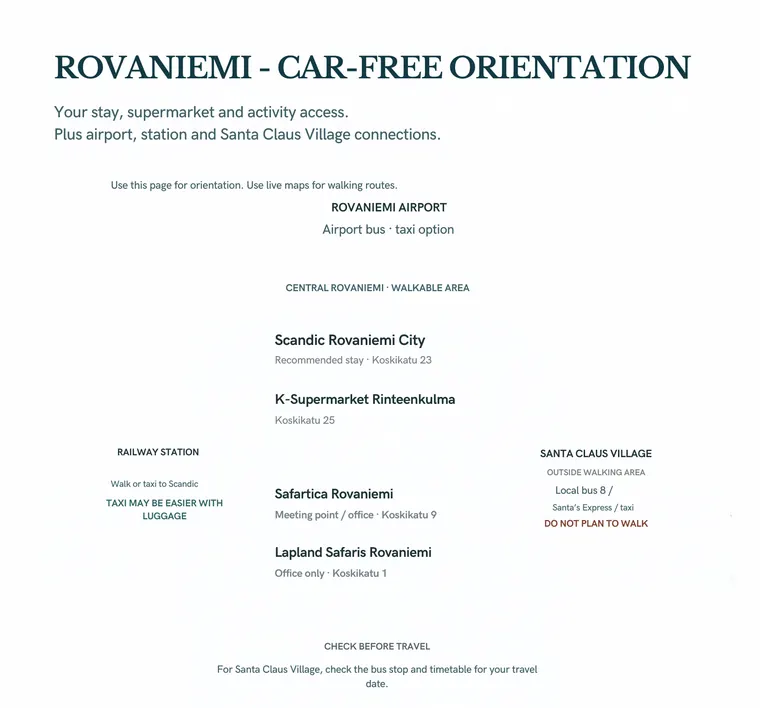 Cropped preview of a Rovaniemi car-free orientation page